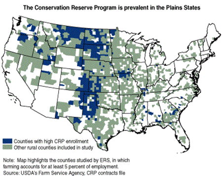 the conservation reservation program is prevalent in the plains states