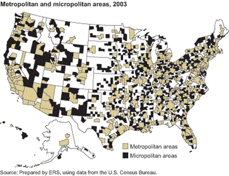 Metropolitan and micropolitan areas, 2003