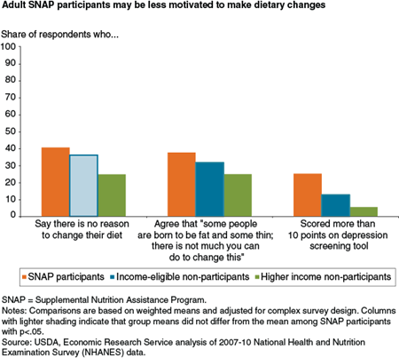 Adult SNAP participants may be less motivated to make dietary changes