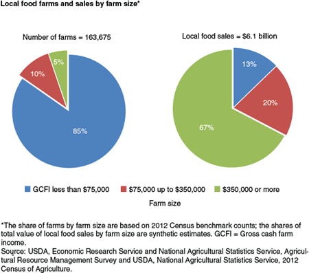 Local food farms and sales by farm size