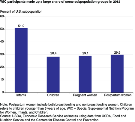 WIC participants made up a large share of some subpopulation groups in 2012