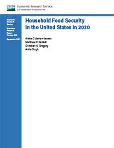 This is the cover image for the Household Food Security in the United States in 2020 report.