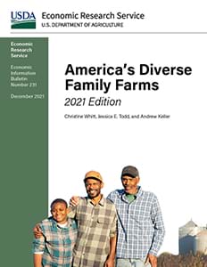 This is the cover image for the America's Diverse Family Farms: 2021 Edition report.