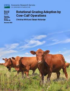 This is the cover image for the Rotational Grazing Adoption by Cow-Calf Operations report.