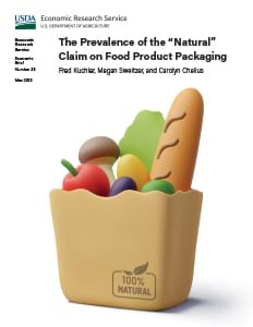 This is the cover image for the Prevalence of the “Natural” Claim on Food Product Packaging report.