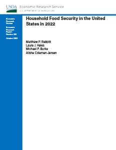 This is the cover image for the Household Food Security in the United States in 2022 report.
