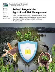 This is the cover image for the Federal Programs for Agricultural Risk Management report.