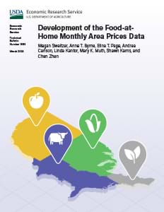 This is the cover image for the Development of the Food-at-Home Monthly Area Prices Data report.